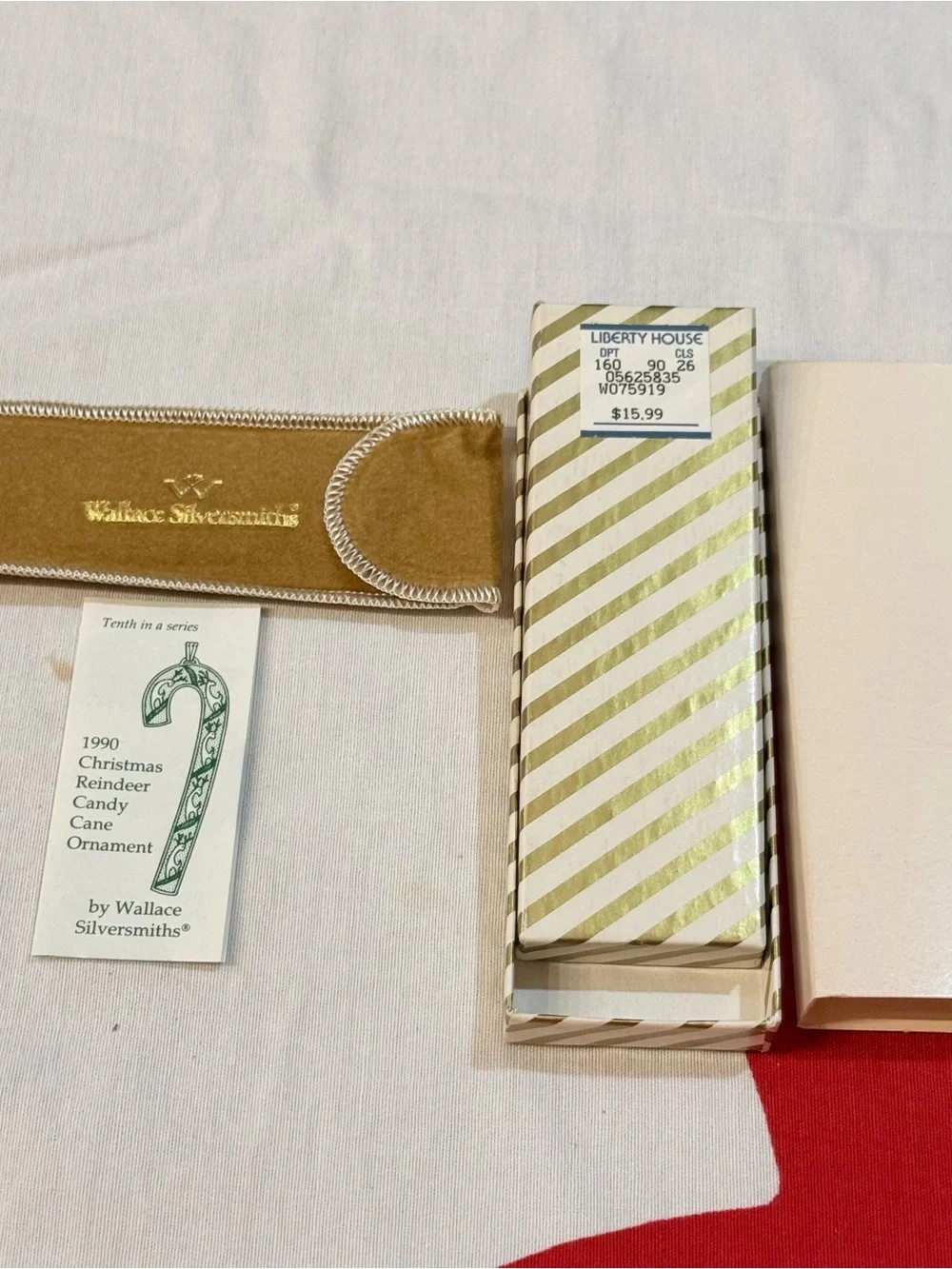 Wallace Christmas Cookie Ornament Candy Cane Pendant Lot of 6 Vintage